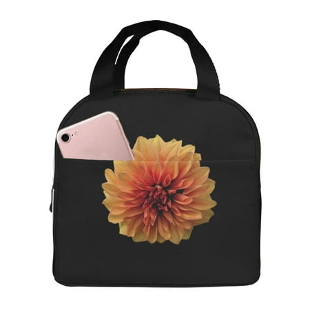 Insulated Lunch Bag for Women Men - Orange Dalia Leakproof Cooler Lunch Box for Women Men  Lunch Tote Bags for Work School Picnic Travel