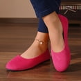 thumbnail image 4 of Women's Casual Flats Closed-Toe Closed-Heel Comfortable Breathable Knit Fabric Padded Insole Flexible Rubber Outsole Perfect for Work Walks Everyday Wear Hot Pink, 4 of 5