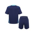 thumbnail image 2 of Zaldita Kids Boys Football Uniform Soccer Jersey V Neck Short Sleeve T Shirt Tops with Drawstring Dark Blue M, 2 of 7