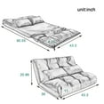 thumbnail image 2 of Soft Fabric Futon Sofa Bed for Living Room, Adjustable Floor Sofa Chair Lounge Mattress Lazy Man Couch with 2 Pillows for Bedroom, Red, 2 of 7