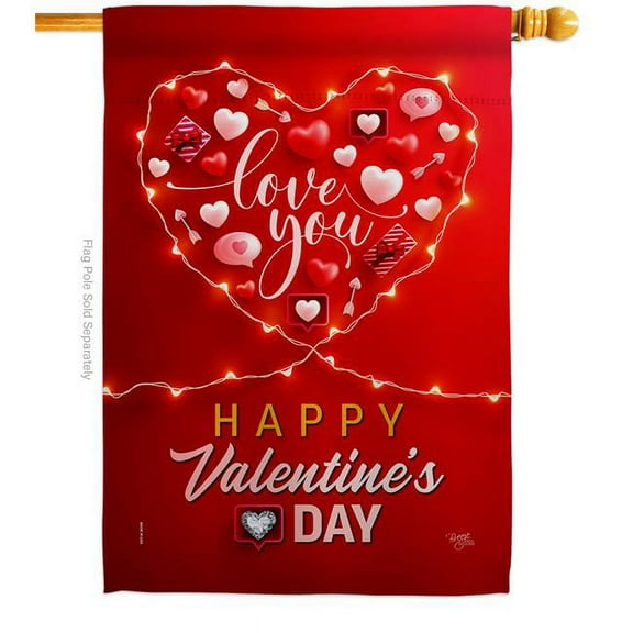 Breeze Decor H120033-BO Light of Love Springtime Valentine Double-Sided Garden Decorative House Flag, Multi Color