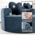 thumbnail image 6 of Leumius Oversized Round Chair Lounge Chaise Indoor,Upholstered Round Sofa Bed with Memory Foam,Comfy Cloud Circle Chair with Deep Seat for Living Room Bedroom,No Assembly Required,Blue, 6 of 10