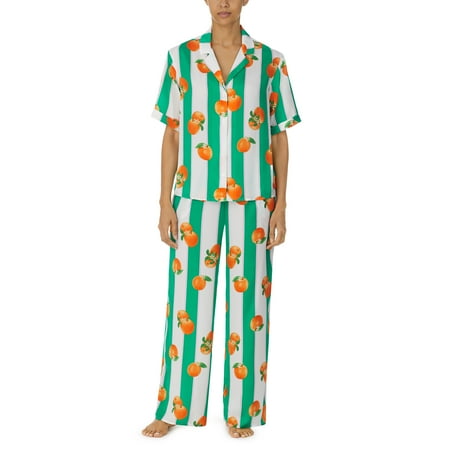 

Shady Lady Women s Short Sleeve Notch Top and Long Pant Pajama Set