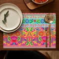 thumbnail image 5 of Boho Tribal Flax Table Placemats Set of 4, 12x18 Inch Rustic Vintage Style, Washable Artistic Ethnic Patterns for Nordic Farmhouse Kitchen and Bohemian Dining Room Decor, 5 of 6