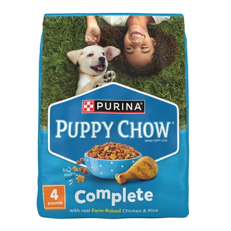 Purina Puppy Chow Complete Dry Dog Food High Protein Farm-Raised Chicken & Rice 4 lb Bag