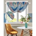 thumbnail image 3 of Boho Geometric Sheer Waterfall Valance Curtains for Window, Southwest Abstract Traditional Art Rod Pocket Sheer Topper Swag Curtains for Living Room, Kitchen 38.5"W x 47.2"L, 1 Panel, 3 of 7
