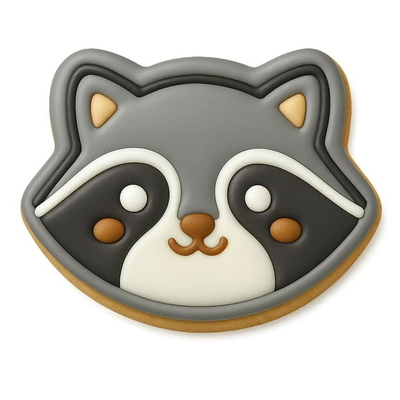 Adorable Raccoon Head Cookie Cutter - 4x3.19" Fun Kids Baking Design
