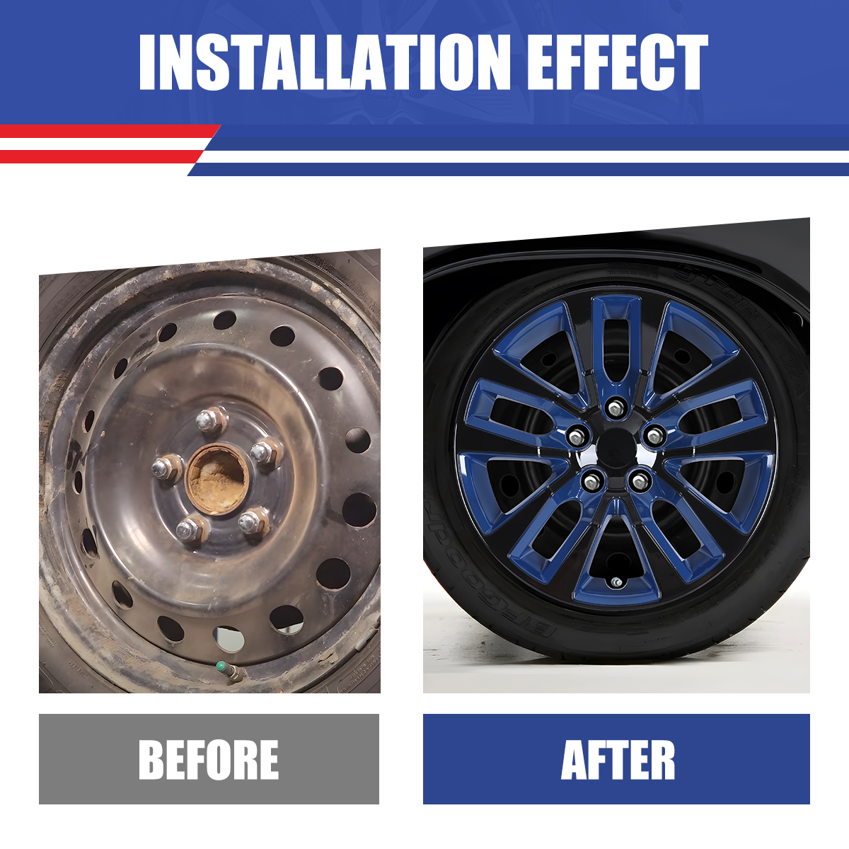 (Set of 4) 16" Hubcap Wheel Rim Cover for Nissan Altima Sedan 2013 2014 2015 2016 2017 2018,Compatible with Steel Wheels,Snap on Hub Caps Replacement,PP Material,Black Lacquer & Blue Lacquer