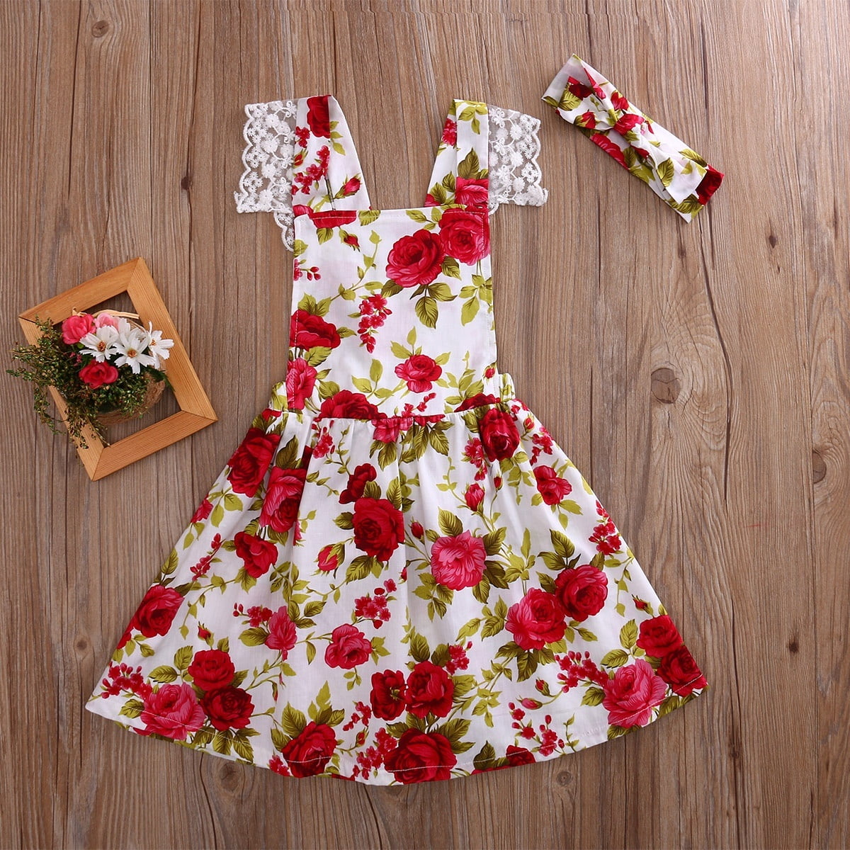 Cute Floral Toddler Kids Girls Lace Flower Dress Summer Sundress Party ...