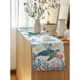 thumbnail image 5 of Table Runner 36 Inches Long for Kitchen Dining, Turtle Coastal Dresser Scarf Farmhouse, Dining Table Decorations for Wedding/Parties, Summer Beach Ocean Shell Jellyfish Starfish 13 x 36 In, 5 of 8