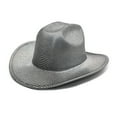 thumbnail image 4 of Prolriy Cowboy Hat Women's Big Brim Cowboy Hat Western Bowler Hat Cowboy Hats for Women Grey M, 4 of 4