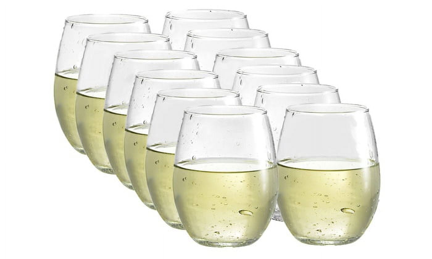 Concerto Stemless Wine Glasses 11 oz. Set of 12, Bulk Pack - Restaurant  Glassware, Perfect for Red Wine, White Wine or Cocktails - Pink 
