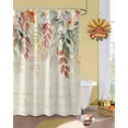 thumbnail image 2 of Thanksgiving Shower Curtain Set ，Waterproof Fabric Shower Curtains Watercolor Leaves Shower Curtains for Bathroom,Bathroom Decor 66"x72", 2 of 7