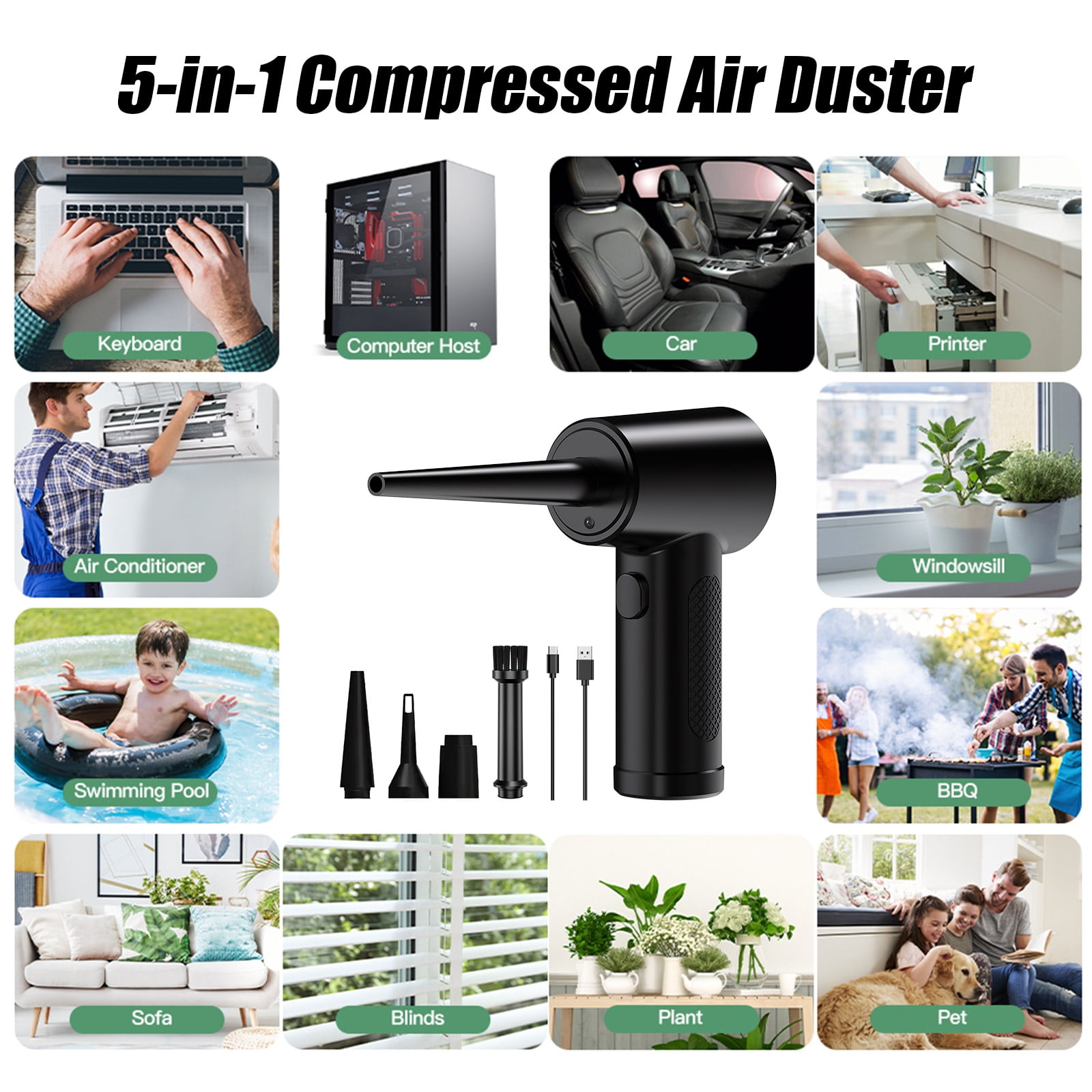 JahyShow Handheld Vacuum and Blower Cordless Rechargeable Bug Vacuum Catcher for Insect Stink Bug Spider, Portable Vacuum Cleaner Strong Suction Bug Sucker for Car Kitchen Pet Hair