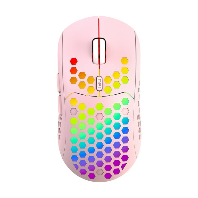 TFixol iBlancod BL110 Lightweight Wireless Mouse with RGB Backlight, Type-C Charging, 2.4G Connectivity, and Adjustable DPI - Pink