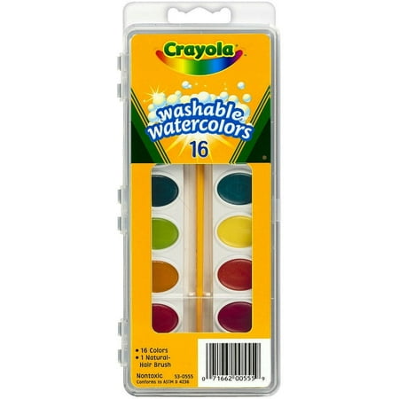 Crayola Washable Watercolor - Crayola Washable Watercolors Set, 16 Assorted Colors 1 ea (Pack of 2)