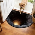 thumbnail image 4 of Semi Circle 3D Visual Effect Entrance Door Mat Household Absorbent Non Slip Foot Mat Bathroom Rug Size 15.7X23.6 Inches, 4 of 6