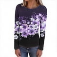 thumbnail image 6 of Nmnitkp Womens 2025 Summer Fall Long Sleeve Shirts Ribbed Knit Fitted Basic Tee Going Out Tops Underscrub Casual Outfits Purple,XL, 6 of 8