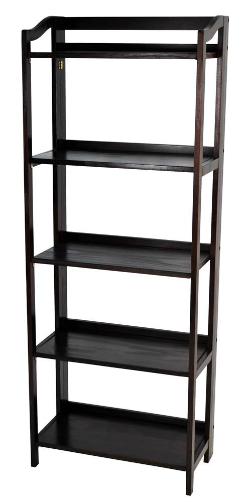 Yu Shan Stratford Folding Bookcase In Espresso - (Five Shelves)