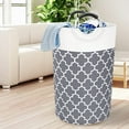 thumbnail image 4 of Round Freestanding Laundry Hamper Collapsible Tall Clothes Hamper With Extended Handles For Clothes Toys In The Dorm And Family Storage with Lids for Organizing, 4 of 4