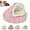 Pink, variant on Cozy Cocoon Dog Bed with Hooded Cave Cover, Washable Anti-Slip Round Fluffy Bed for Small Medium Pets up to 22 lbs Pets, Calming Plush Cat Cave
