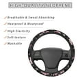 thumbnail image 4 of Jeiento Pink Cherry Blossom Car Steering Wheel Cover Elastic Car Accessories for Women Men Universal Size Fit for SUV RV Van Truck,Black, 4 of 6
