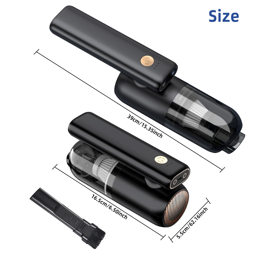 JLLOM Handheld Vacuum Cordless, Cordless Car Vacuum Rechargeable Held Vacuum Powerful Suction Portable Mini Hand Vacuum(Black)