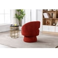 thumbnail image 4 of Swivel Accent Chair, 360 Degree Swivel Cuddle Barrel Sofa Chair Round Armchairs with Wide Upholstered, Fluffy Fabric Lounge Chair Reading Chair for Living Room, Bedroom, Office, Waiting Rooms, Red, 4 of 7
