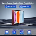 thumbnail image 3 of 15.6" IPS FHD-Laptop Intel Pentium Quad Core N100 16GB RAM 1TB SSD (Beat to i3-1115G4 Up to 3.4GHz) with Backlit Keyboard Fingerprint Reader Windows 11, 3 of 7