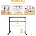 thumbnail image 2 of YANG2 4FT Ballet Barre Portable, Freestanding Double Ballet Barre Height Adjustable with Anti Slip Base, Heavy Duty Stretch Dance Bar for Home Workout Black, 2 of 10