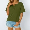 thumbnail image 5 of Women's Short Sleeve T-shirt Women'S Fashionable And Casual Solid Color V Neck Short Sleeved T Shirt,Green Women's Short sleeve T-shirt XXL, 5 of 6