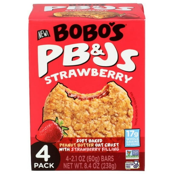 Bobo's Strawberry PB&Js Bars 4 ct Pack of 3