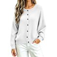 thumbnail image 6 of Enjoytime Womens Cardigan Crew Neck Button Down Long Sleeve Cardigans Sweater Fall Winter Cozy Casual Work Knit Jacket, 6 of 8