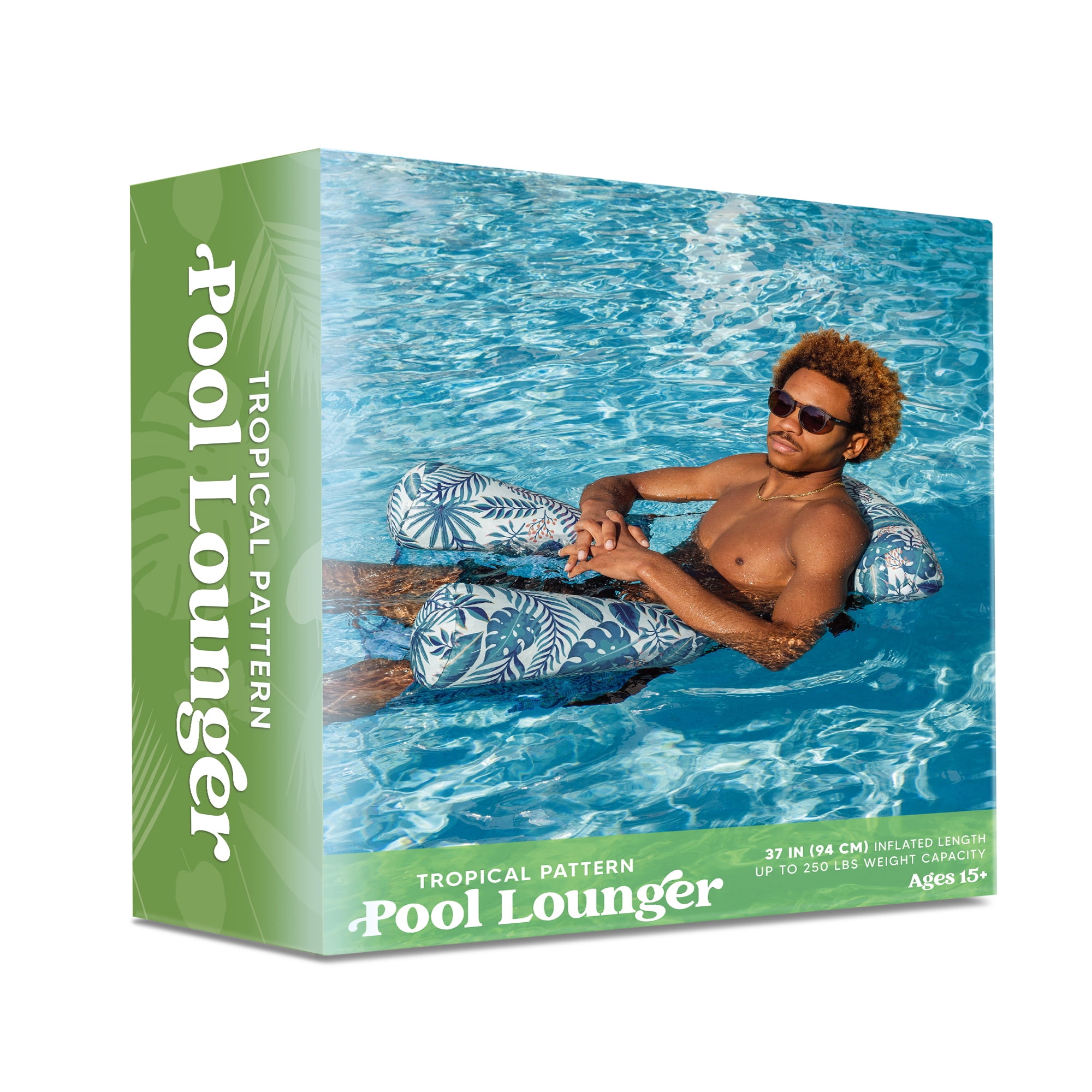 Joyfy Pool Floats Chairs for Adults, Inflatable Pool Lounge Chairs, Plant Pattern Floating Pool Hammock Chair for Women Men, Blow up Pool Noodles Floats for Pool Party Summer Water Fun