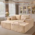 thumbnail image 5 of Ovios 74"W Oversized Double Chaise Lounge Chair Deep Seat Cloud Sofa Bed Sleeper Loveseat for Living Room, No Assembly, Black, 5 of 9