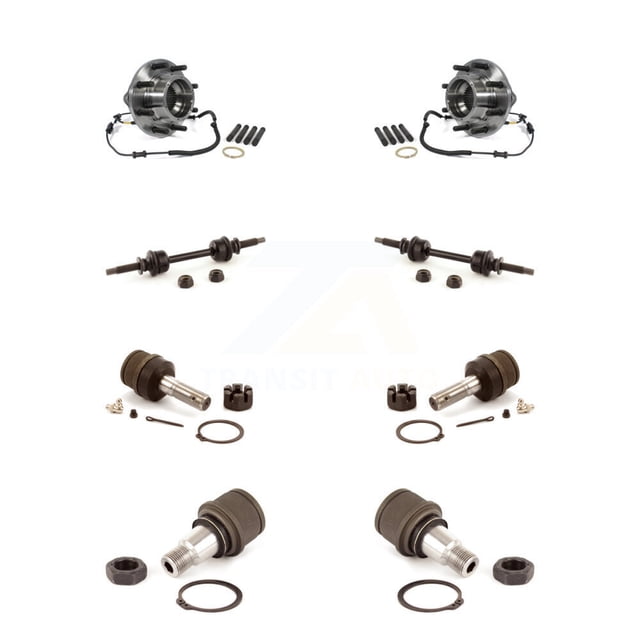 Transit Auto Front Hub Bearing Upper Lower Ball Joint and Sway Bar Stabilizer Link Kit for Car 2011-2016 Ford F-350 Super Duty 4WD with Dual Rear Wheels - Left Right Side (Driver Passenger) K7T-110708