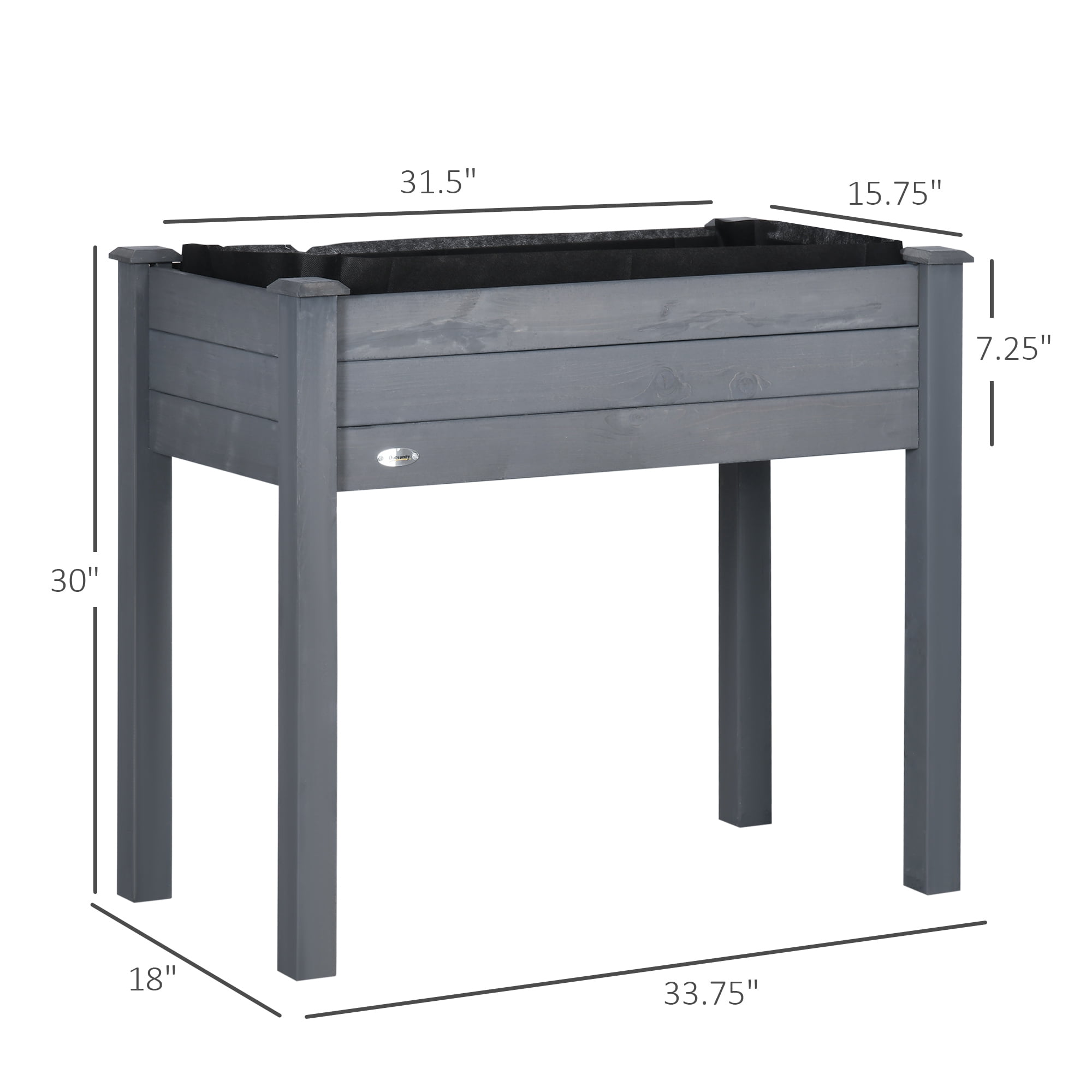AsterOutdoor Raised Garden Bed with Legs, Elevated Wooden Planter Box, Self-Draining with Liner for Vegetables, Herbs & Flowers
