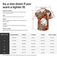 thumbnail image 5 of Kll Men'S Hawaiian Shirt Short Sleeve Button Down Beach Shirts-Various Pumpkins Leopard Orange White, 5 of 7