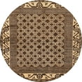 thumbnail image 1 of Ahgly Company Indoor Round Abstract Red Brown Southwestern Area Rugs, 8' Round, 1 of 6