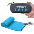 thumbnail image 1 of 4Monster Toalla de microfibra, toalla de viaje, toalla de camping, de secado rápido, suave, peso ligero, adecuada para gimnasio, playa, natación, mochilero y más (azul mediano (24 x 48 pulgadas)), 1 of 5