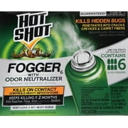 Hot Shot Fogger with Odor Neutralizer 6 Count-2 Ounce Cans, Controls Heavy Insect Infestations
