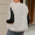 thumbnail image 4 of Cropped Faux Fur Vest Women Open Front Winter Cardigan Vests Soft Fall Waistcoat Jacket Outwear Beige, S, 4 of 6