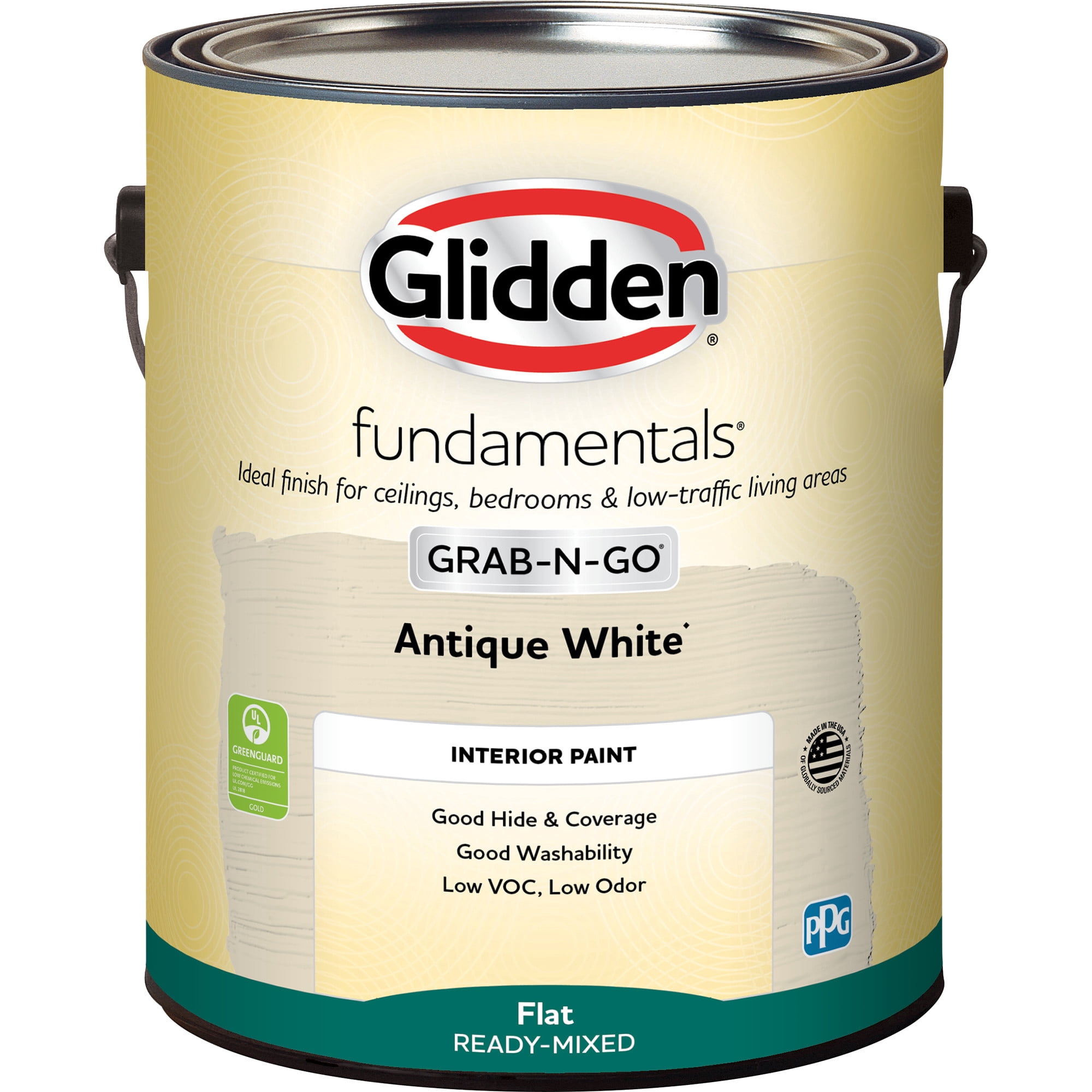 Glidden Fundamentals Grab-N-Go Antique White / Off White Flat Interior Paint, 1 Gallon