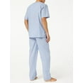thumbnail image 4 of Fruit of the Loom mens Broadcloth Short Sleeve Top and Long Pants Pajama Set, 4 of 7