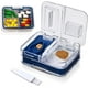 thumbnail image 1 of Cortador de pastillas y triturador de pastillas con dispensador [3 en 1] - Cortador de pastillas portátil divisor de pastillas pequeñas o grandes por la mitad, triturador de tabletas con contenedor pequeño de pastillero, corta pastillas, vitaminas, tabletas JM, 1 of 5