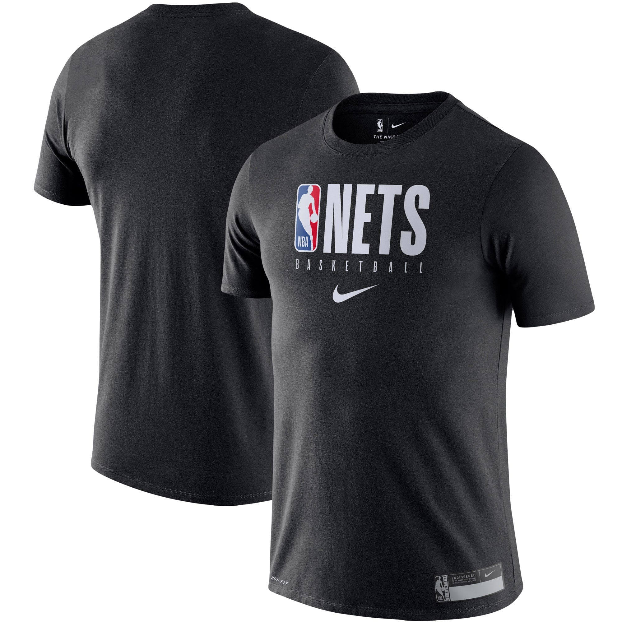 black BROOKLYN NETS basketball performance t-shirt
