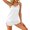 White, variant on Silky Satin Classic Solid Pajama Set for Women 2PC V Neck Spaghetti Strap Sleeveless Cami and Side Slit Shorts Loose Nighty Sleepwear