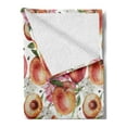thumbnail image 2 of Peach Soft Flannel Fleece Blanket, Exotic Lively Summer Yard Theme with Ripe Juicy Fruits Flowers Botany and Gardening, Cozy Plush for Indoor and Outdoor Use, 70" x 90", Multicolor, by Ambesonne, 2 of 5