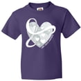 thumbnail image 3 of Inktastic Lung Cancer Awareness White Ribbon Around Heart Youth T-Shirt, 3 of 5