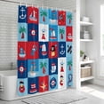 thumbnail image 5 of Red Blue Plaid Coastal Shower Curtain Set - Standard 72" x 72" Washable Bathtub Curtain with 12 Hooks, Nautical Summer Beach Ship Waterproof Fabric Stall Shower Curtains for Bathroom/Bathtub Décor, 5 of 6